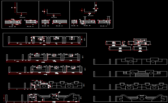 Modern Compound Wall Design Drawing Download AutoCAD DWG File
