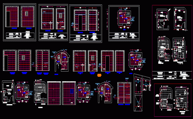House Bathroom and Toilet Elevation Design Layout in AutoCAD DWG File