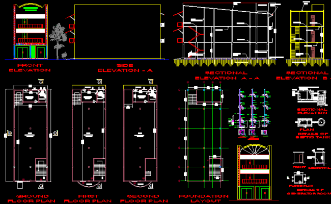 Download Tissa Bank DWG CAD Drawing with Floor and Elevation Plans