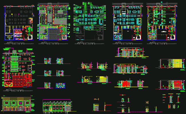 Restaurant Detailing DWG CAD Drawing Layout Architectural Plan