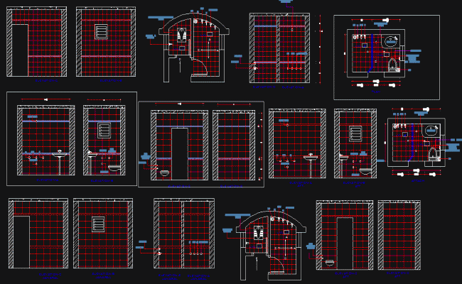 Toilet Section and Elevation Detailed Layout in AutoCAD DWG Drawing