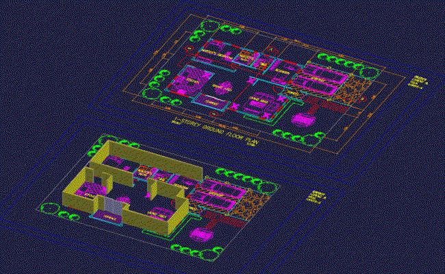 Bungalow DWG CAD Design Drawing Layout for Modern Home Planning