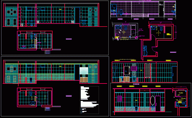 Modern Bathroom and Toilet Section Layout in AutoCAD DWG Drawing File