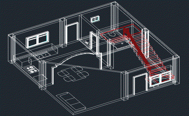 Interior Design DWG Drawing Showing Floor Plan, Sections, and Layouts