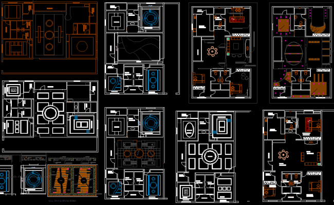 House Ceiling DWG Design Drawing Showing Layout, Patterns, and Details