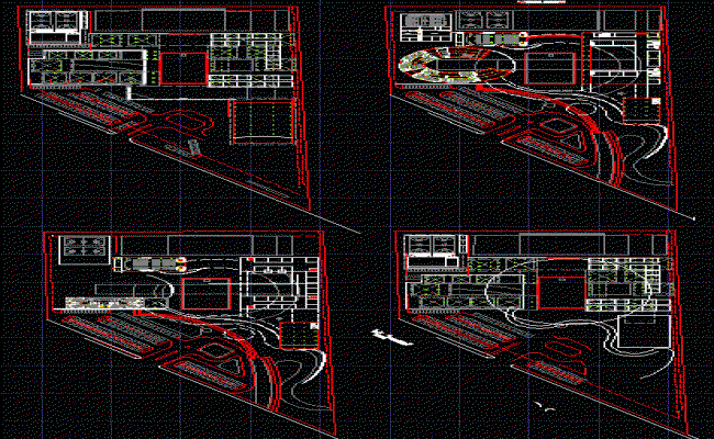 School Building Layout DWG Showing Classrooms, Corridors, and Offices