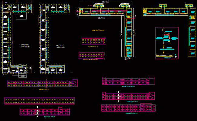 Corporation School DWG for Classrooms, Corridors, and Campus Design