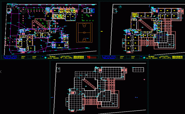 Shower School DWG for Classrooms, Corridors, and Campus Planning