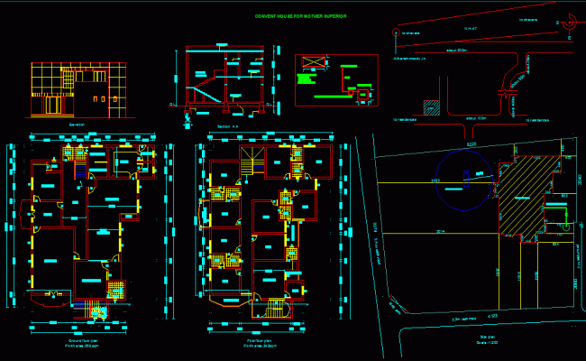 School Building DWG Design for Classrooms, Corridors, and Offices