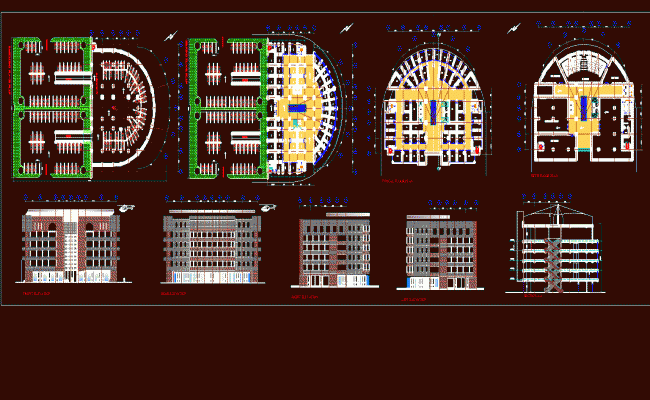 G5 Shopping Mall Architectural Plan with Elevation in CAD Drawing File