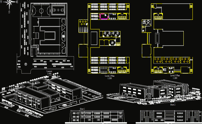 School Detailing Layout for Classrooms, Corridors, and Facility Design