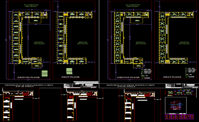 The Science School DWG Layout for Classrooms and Campus Planning