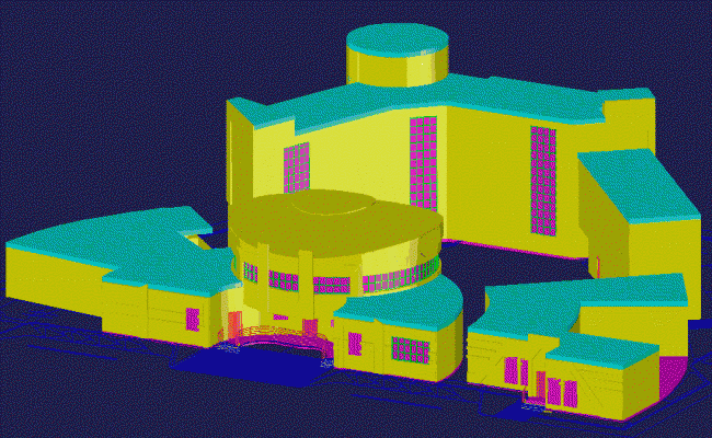 3D School CAD DWG Design with Classrooms and Corridors Layout