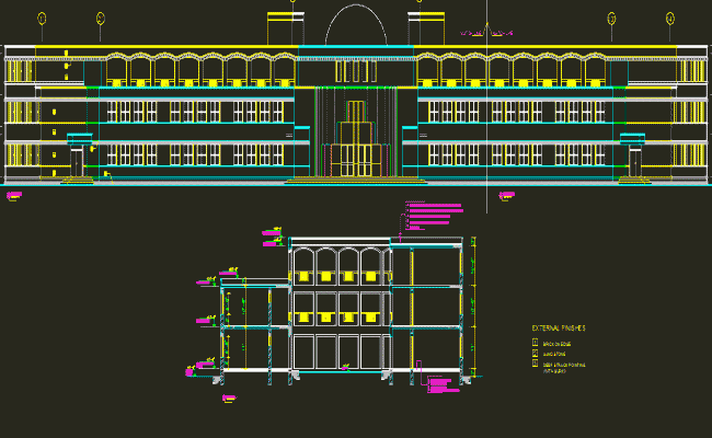 Modern School CAD DWG Drawing File with Classrooms and Corridors