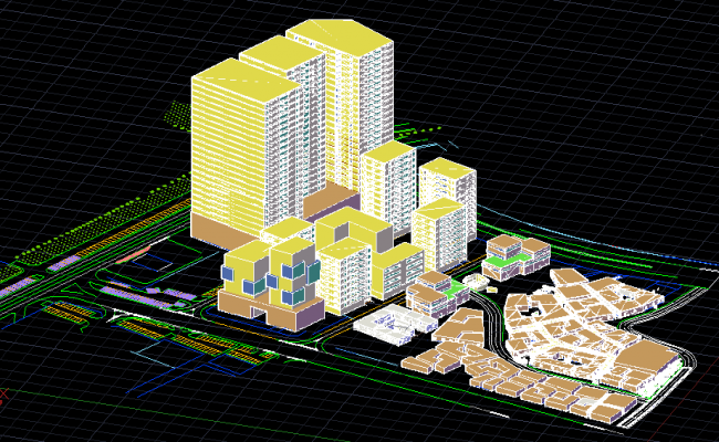 AutoCAD Urban Planning 3D Design DWG for City Development Projects