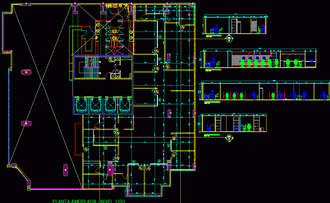 Bank Building DWG Layout for Branch Design and Floor Planning