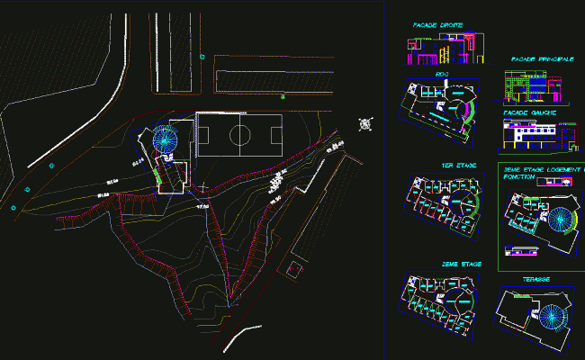 Facade Building DWG CAD Design Layout for Architectural Planning