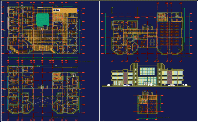 Municipal Office Building DWG AutoCAD Drawing with Floor Plans