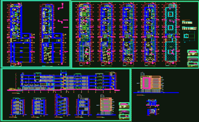 Commercial Building DWG CAD Drawing File with 2D AutoCAD Layout