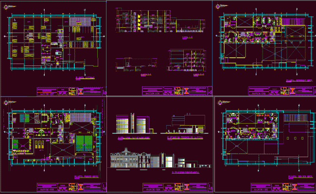 Municipal Office Building 2D Drawing File with Detailed Floor Layout
