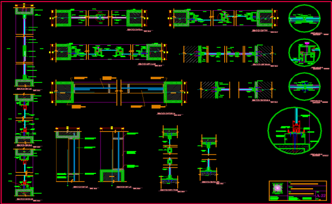 Exterior Windows and Screens CAD DWG File with Detailed Section Design