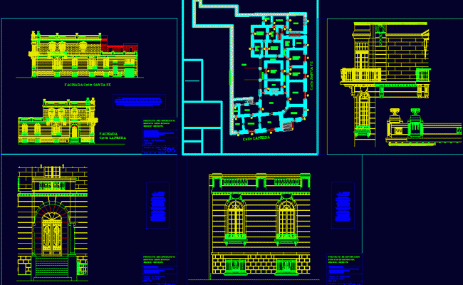Rosario Historical Place Architectural Building 2D CAD DWG Drawing