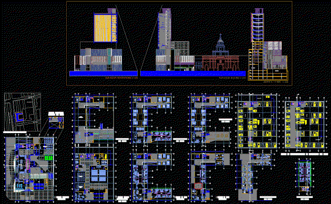 Architectural Layout in AutoCAD for Commercial Building Design File