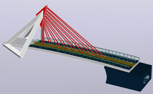 3D Bridge Awesome CAD Drawing File with Detailed Structural Layout