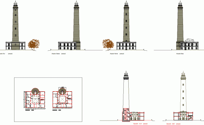 Maspalomas Lighthouse DWG CAD Design Drawing for Architecture