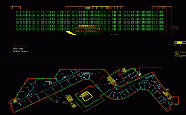 Baker House DWG Design CAD Drawing for Architectural Projects