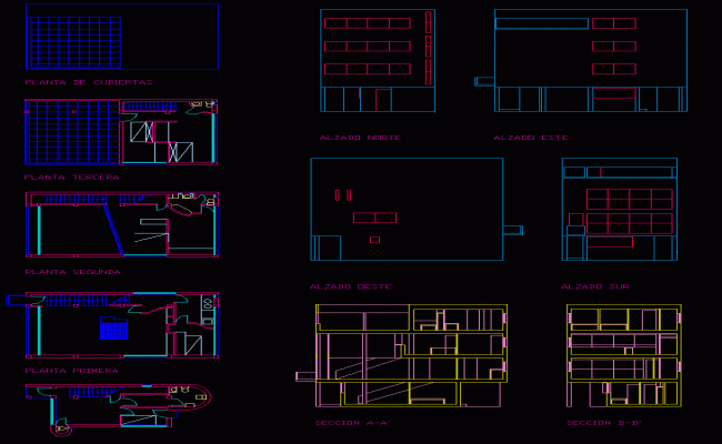 Citroen House 2D DWG CAD Drawing with Floor Plan and Elevation