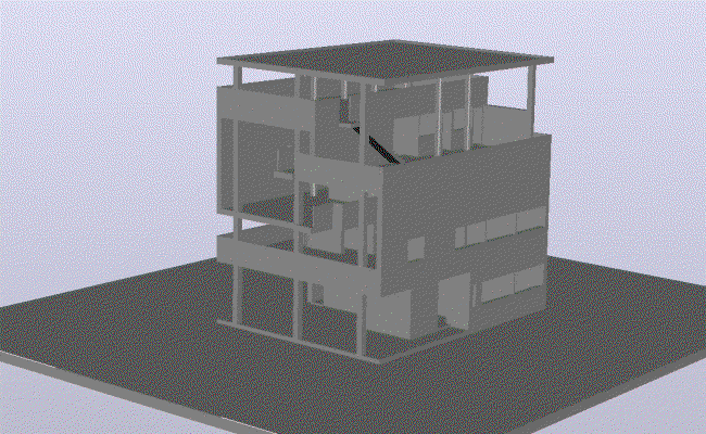 Le Corbusier Village House DWG CAD Drawing Download Plan and Elevation