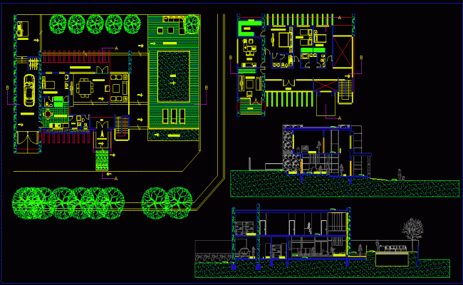 G2 Bungalow Plan DWG File for Residential Home Layout Design