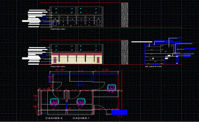 Bank Cash Counter Layout Plan With Cashier Cabin Furniture Detail