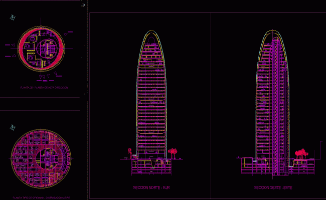 Torre Agbar DWG CAD Plan Drawing for Accurate Architectural Design