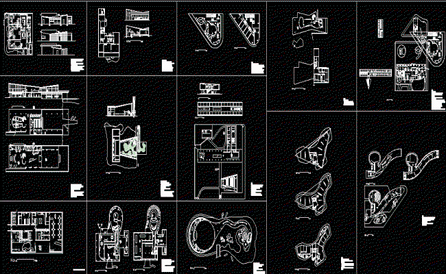 Oscar Niemeyer Architectural DWG CAD File with Plan and Elevation