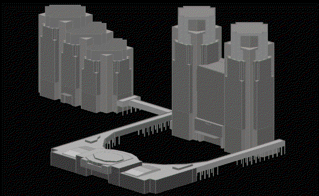 Japan Metropolitan Government 3D Building DWG CAD Drawing File