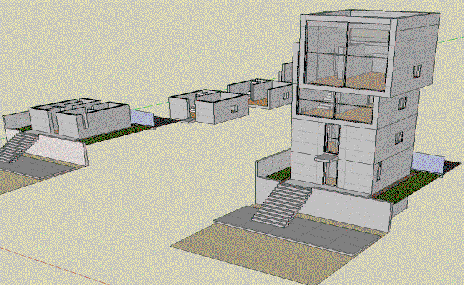 House 4x4 Tadao Ando AutoCAD DWG File with 3D Architectural Design
