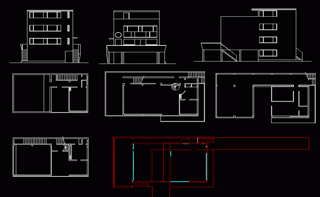 Citrohan House 1922 AutoCAD DWG File with Plan and Elevation
