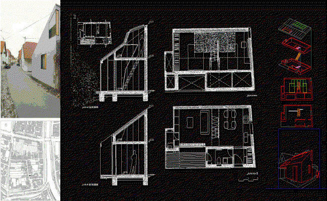 Modern XXS House AutoCAD DWG Drawing File with Plans and Sections
