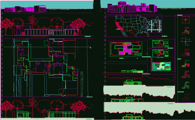 Schindler House AutoCAD DWG Drawing File with Plans and Layouts