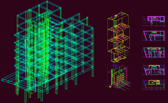 Yapeyu High Rise Structure 3D Architectural in DWG AutoCAD File