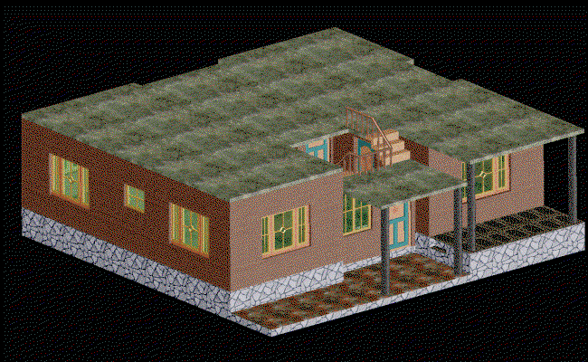 Simple 3D House Design DWG CAD Drawing for Architectural Projects
