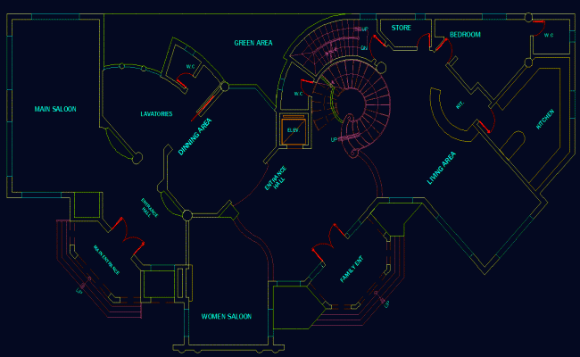 Modern Bungalow Layout Plan DWG CAD Drawing for Architectural Design