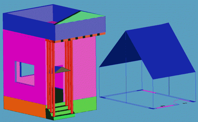 3D Single Room DWG CAD Drawing File for Architectural Design