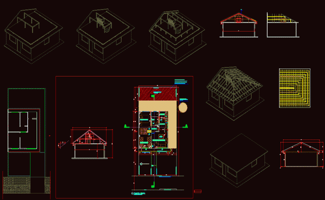 Small House Design DWG CAD Drawing for Architectural Planning