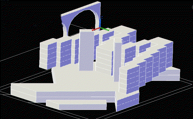 3D High Rise Modern Building Design Layout in AutoCAD DWG File