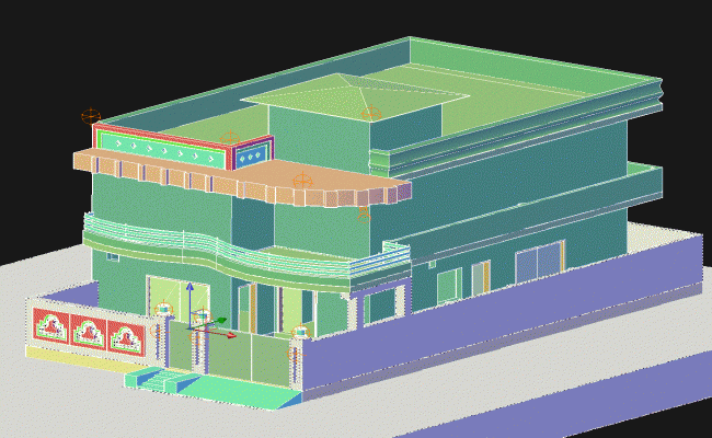 G plus 1 Bungalow 3D Elevation Design Provided in AutoCAD DWG File