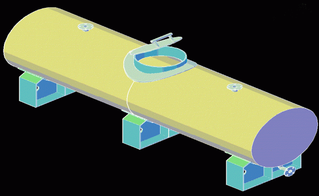 Attractive 3D Water Tanker AutoCAD Block Elevation Drawing File