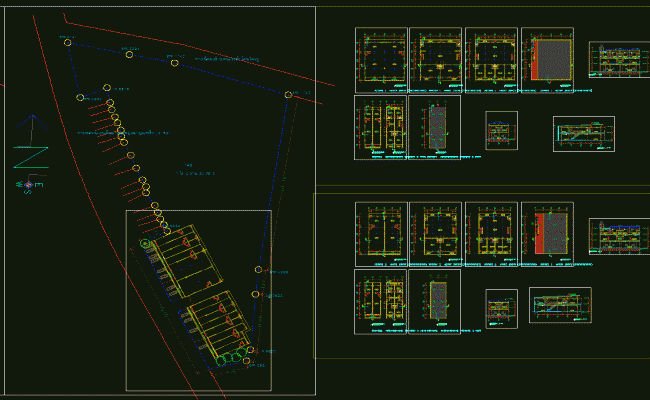 Layout Detail of Flat DWG File with Architectural Floor Designs